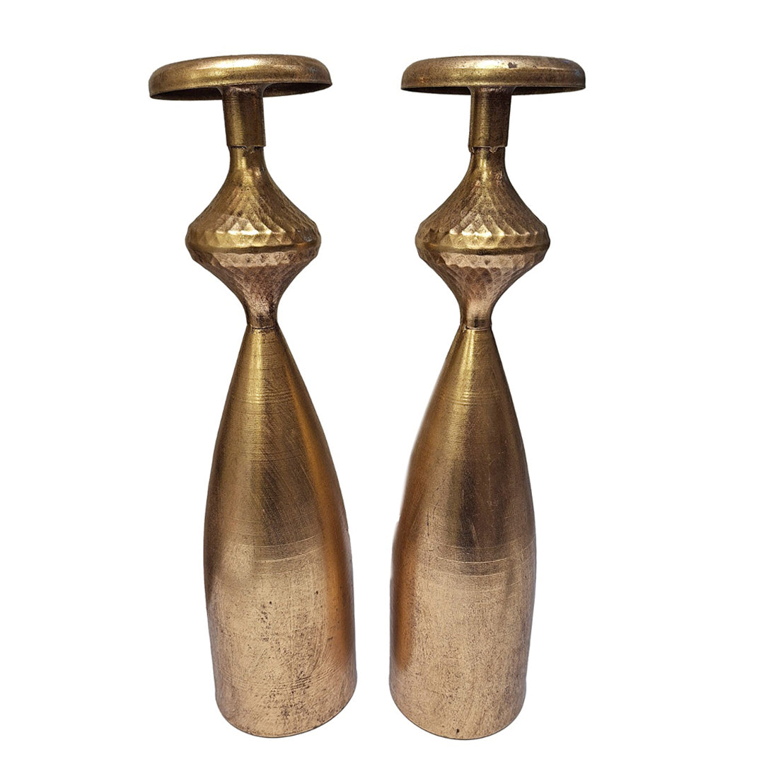 Antique Brass Twin Urn Candle Holder