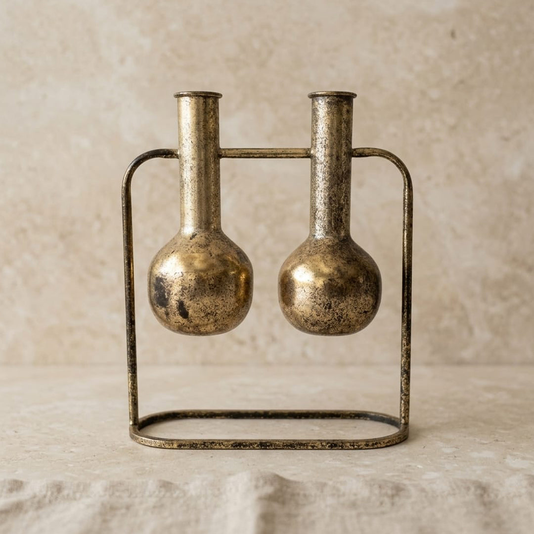 Antique Brass Lab Flask