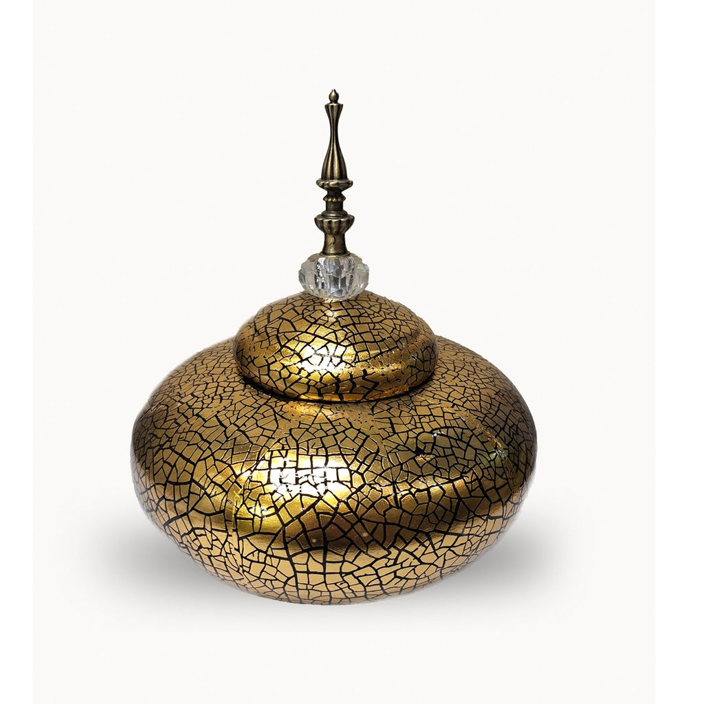 Gilded Crackle Imperial Finial Canister