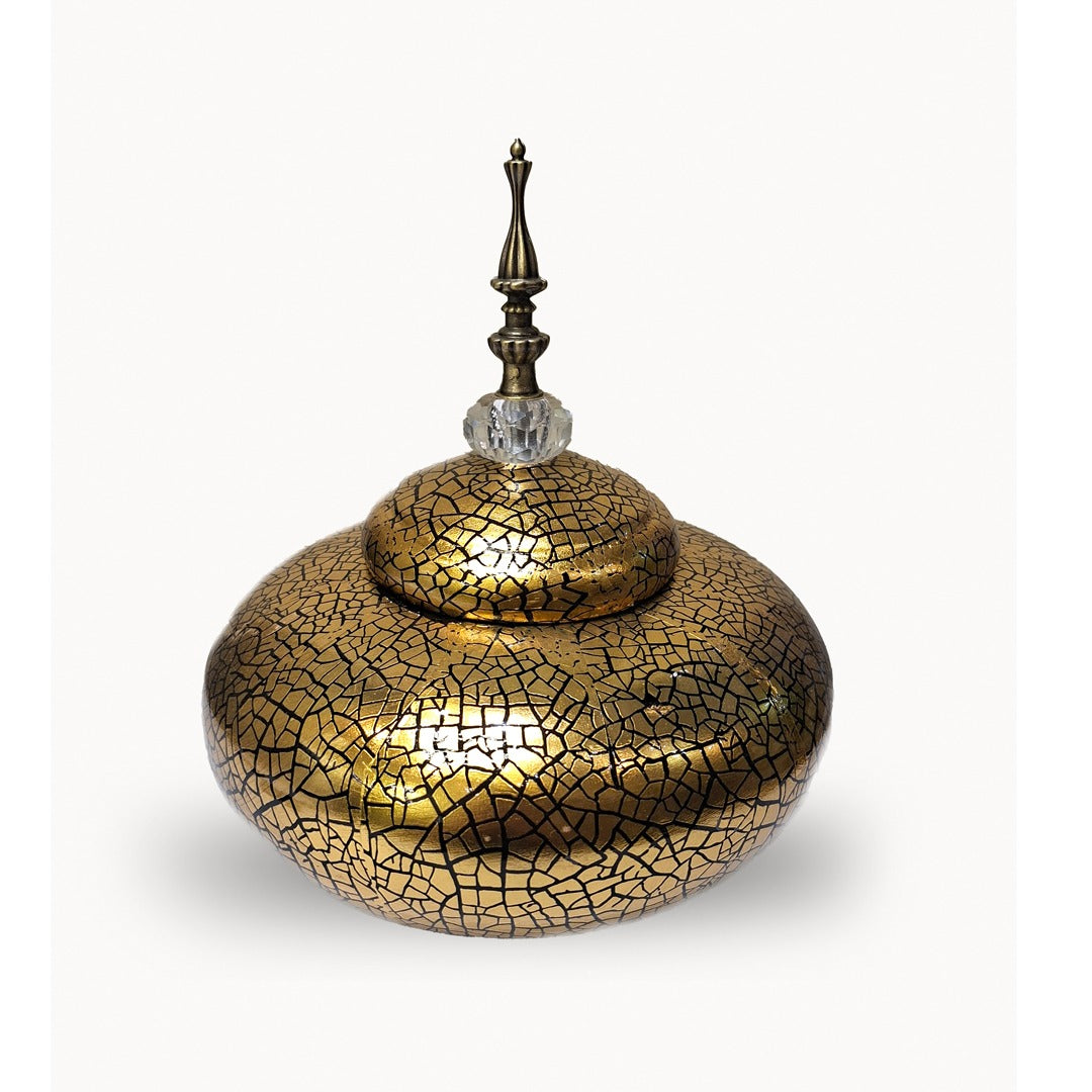 Gilded Crackle Imperial Finial Canister