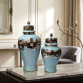 Ice Blue Textured Metallic Imperial Candy Jars