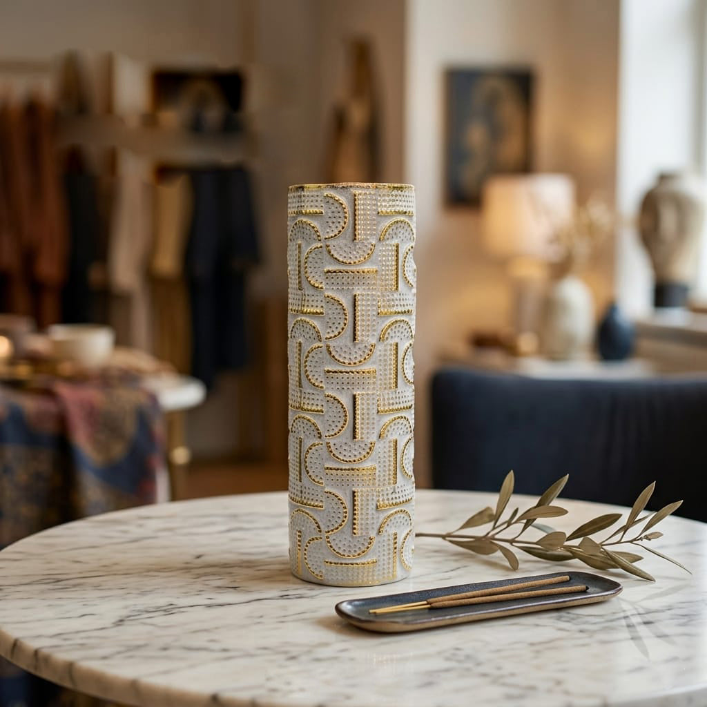 Gilded Maze Textured Luxury & Glamorous Vase