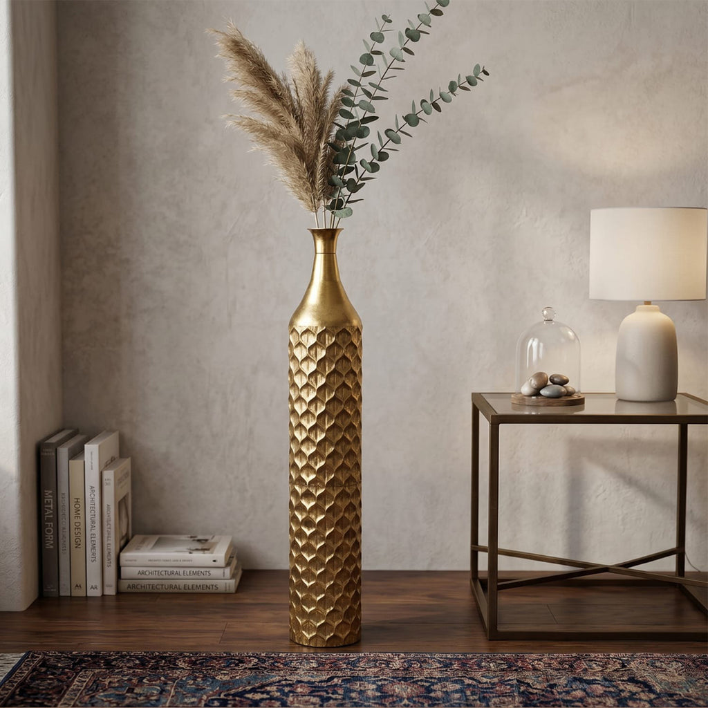 Alba Honeycomb Metallic Statement Vase