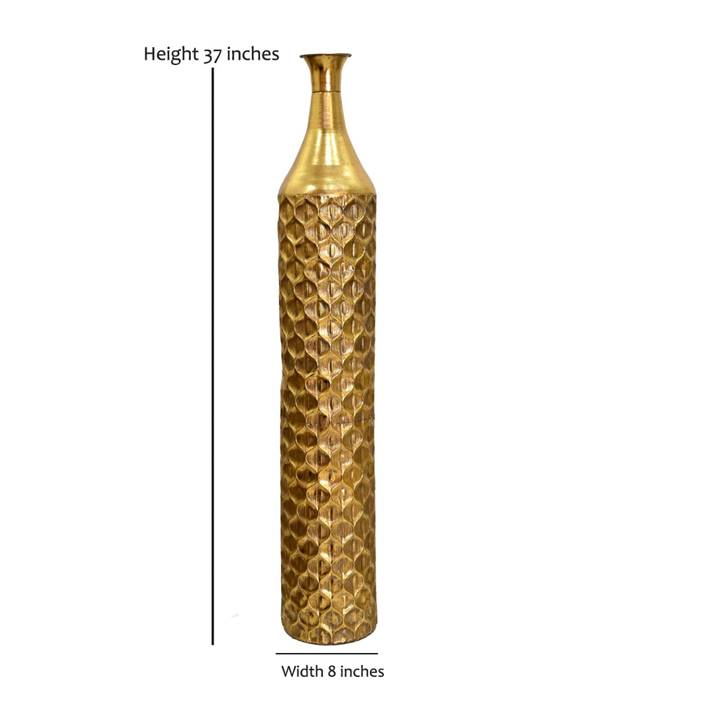 Alba Honeycomb Metallic Statement Vase