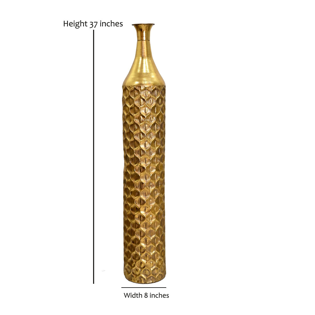 Alba Honeycomb Metallic Statement Vase