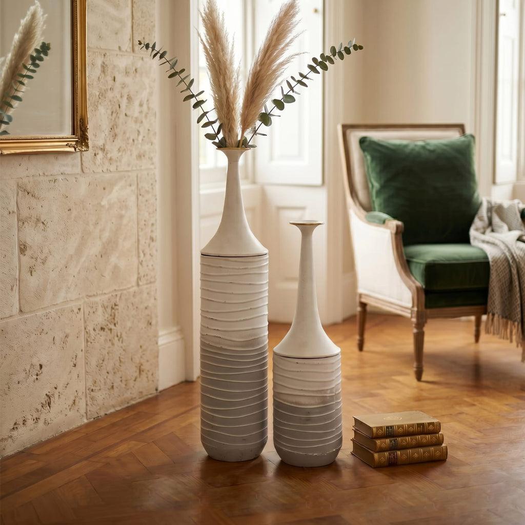 Milos Two-Tone Ceramic Statement Vase