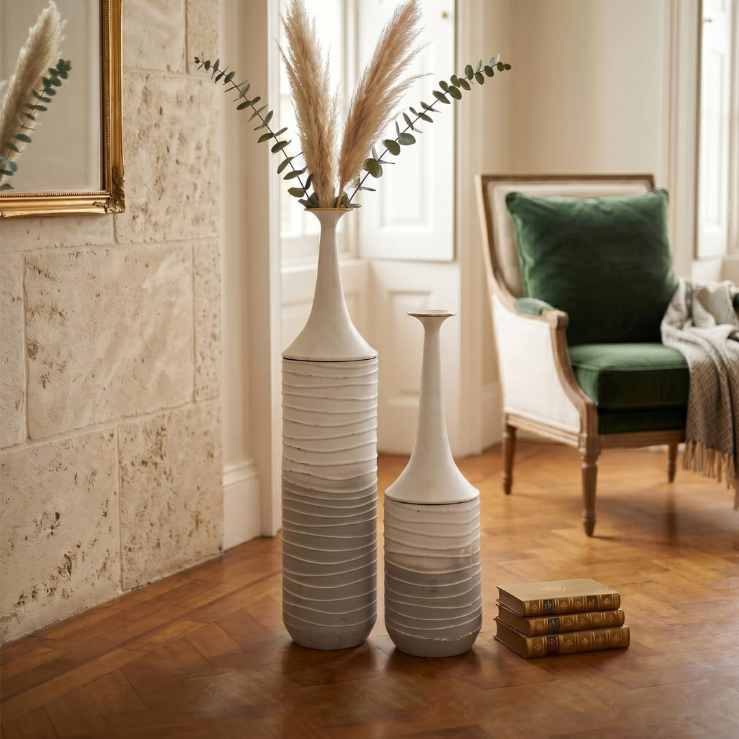 Milos Two-Tone Ceramic Statement Vase