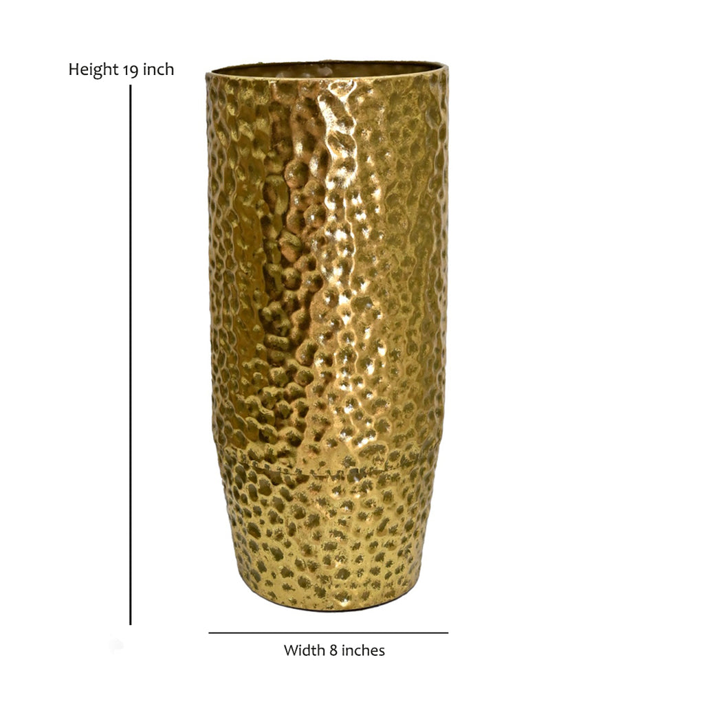 Zora Artisan Textured Metallic Vase