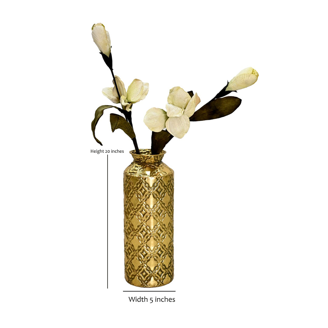 Sorrento Embossed Filigree Gold Vase