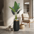 Aurelia Black Textured Floor Planter