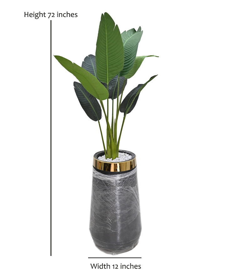 Aurelia Black Textured Floor Planter