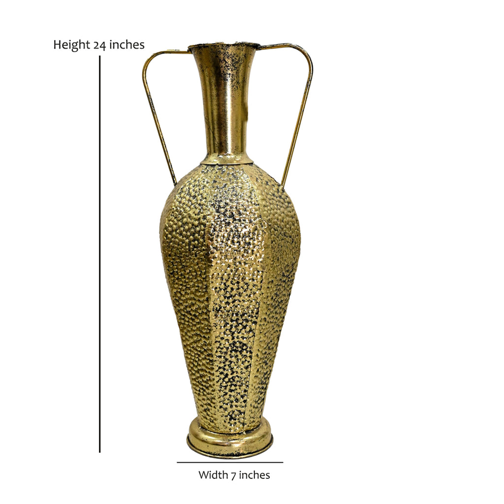 The Valencia Textured Brass Floor Amphora