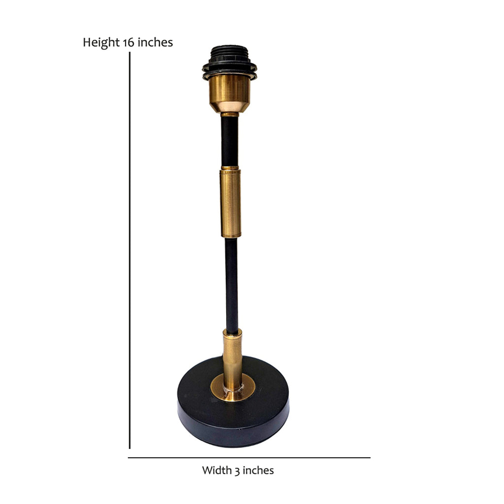Linear Brass & Matte Black Table Lamp Base