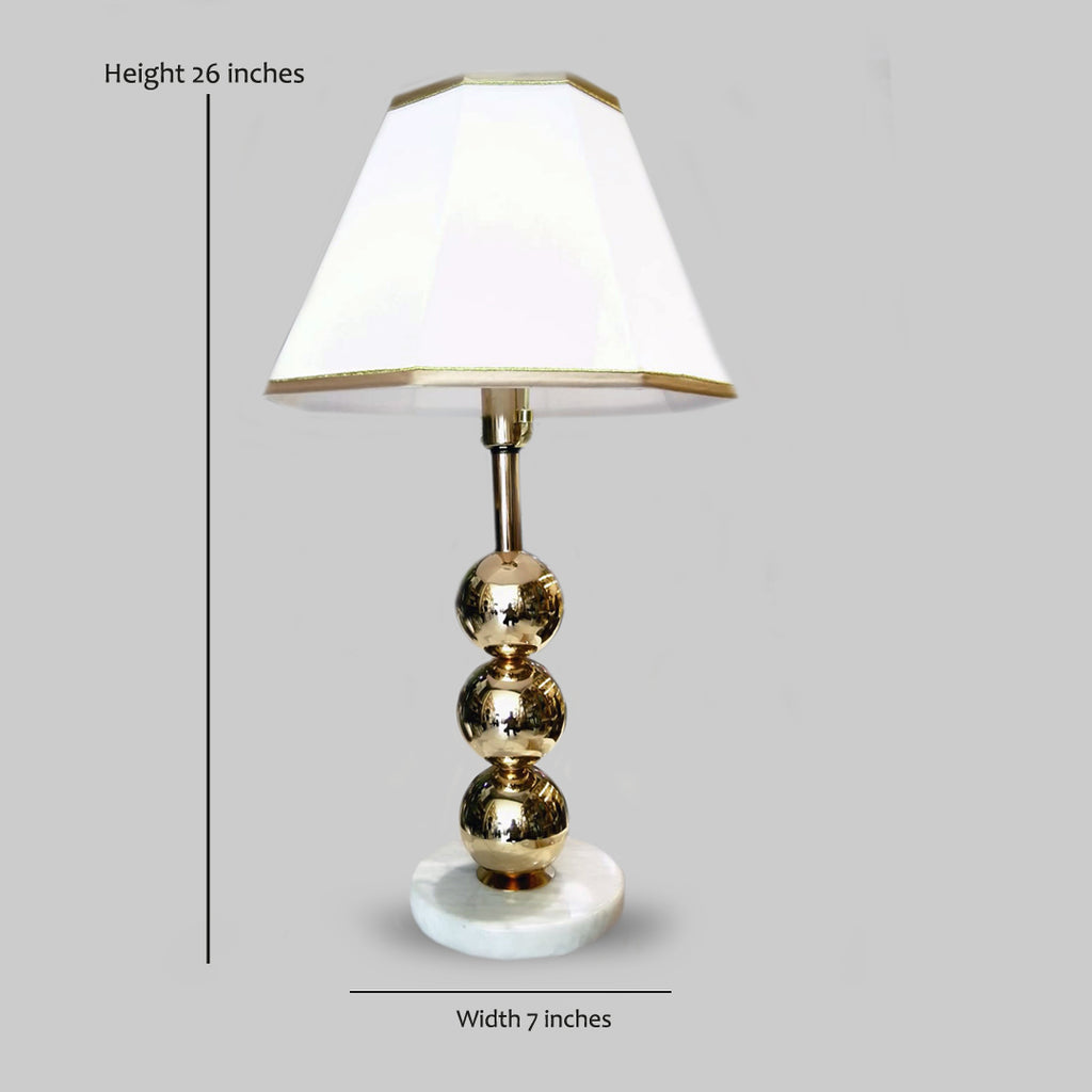 Art Deco Spherical Brass Table Lamp