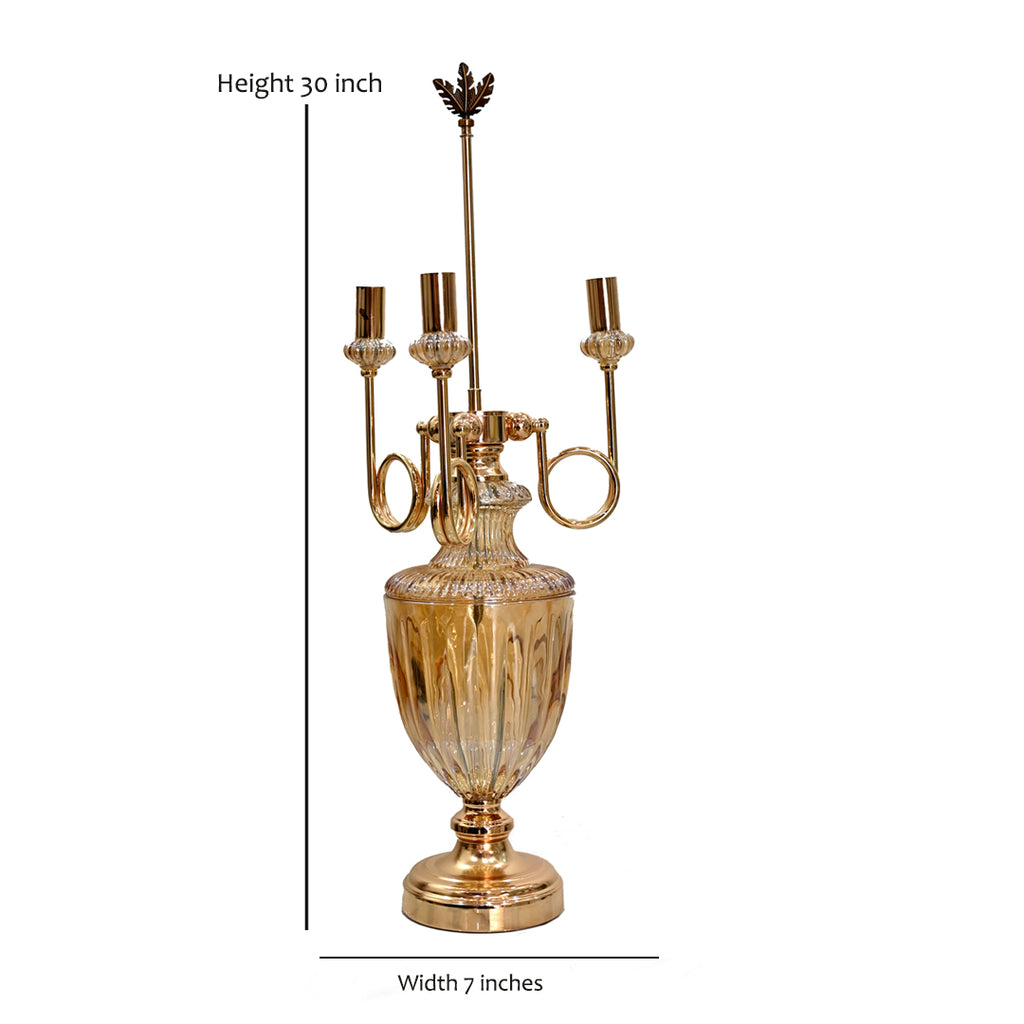 Versailles Amber Glass Candelabra Lamp