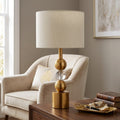 Monarch Brass & Faceted Crystal Lamp