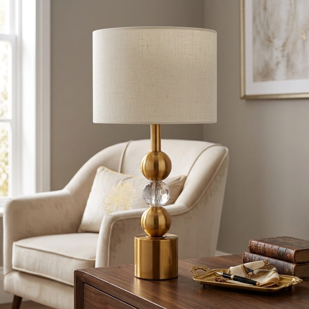 Monarch Brass & Faceted Crystal Lamp