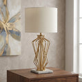 Aura Cage Gold Metal Art Deco Accent Lamp