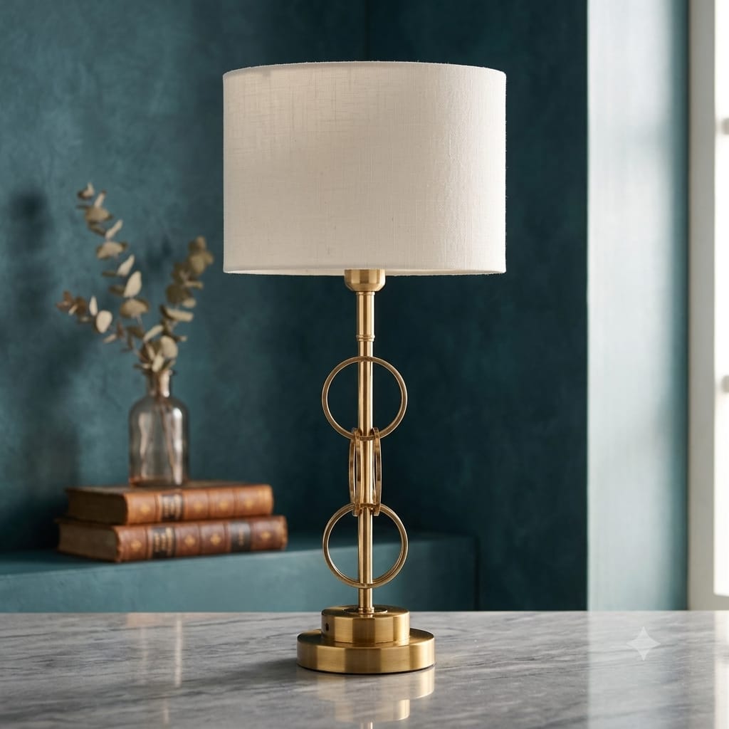 Nexus Brushed Gold Loop Lamp