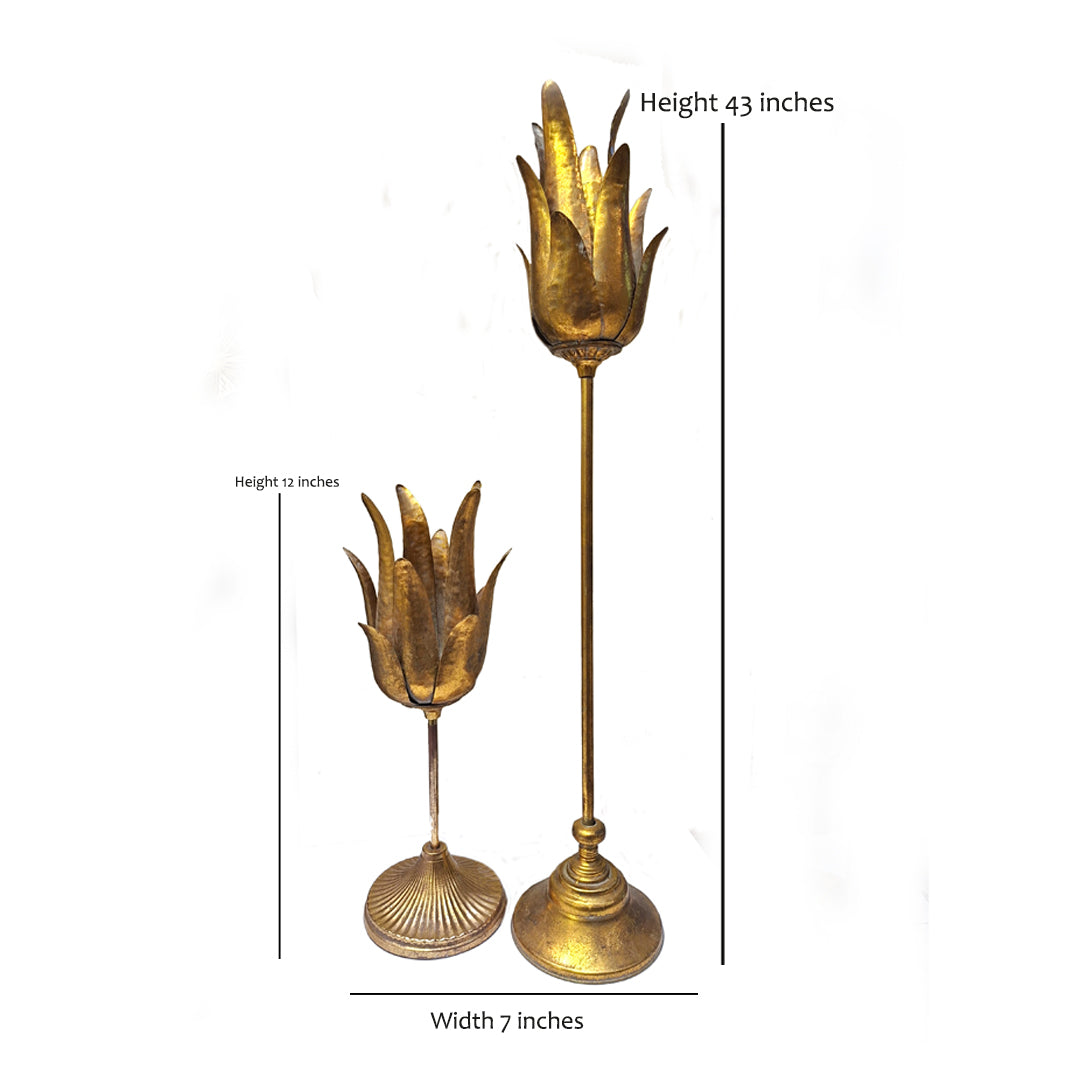 Botanical Heritage Hammered Metal Candle Sconces
