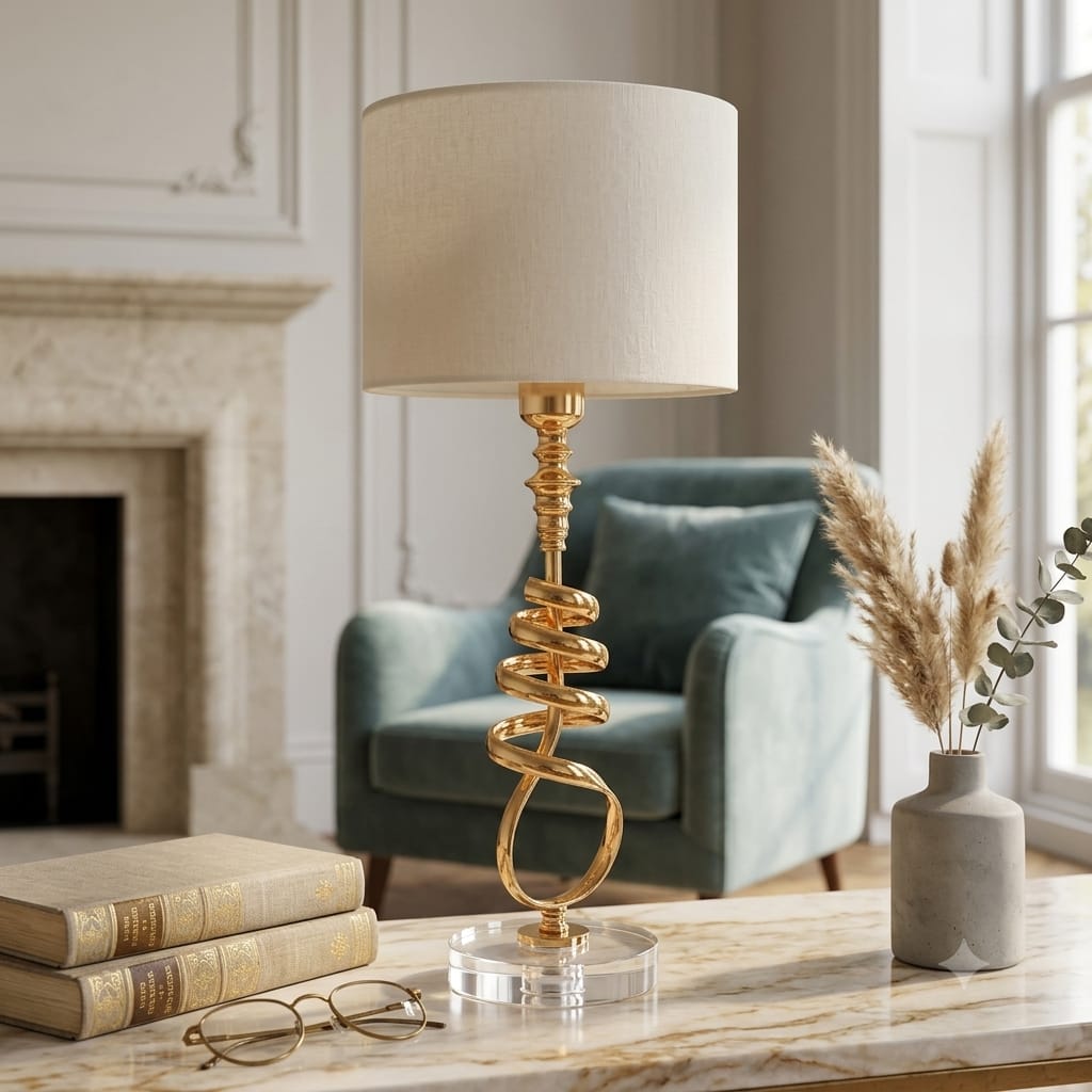 Serpentine Luxury Gold Desk Lamp