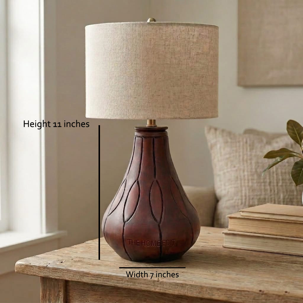 The Arden Carved Chestnut Lamp