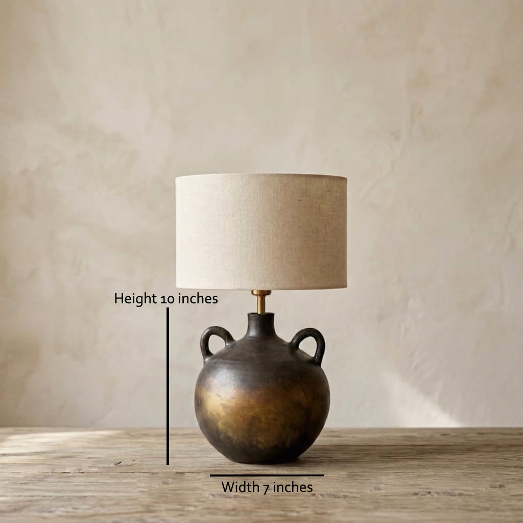 The Obsidian & Bronze Amphora Lamp