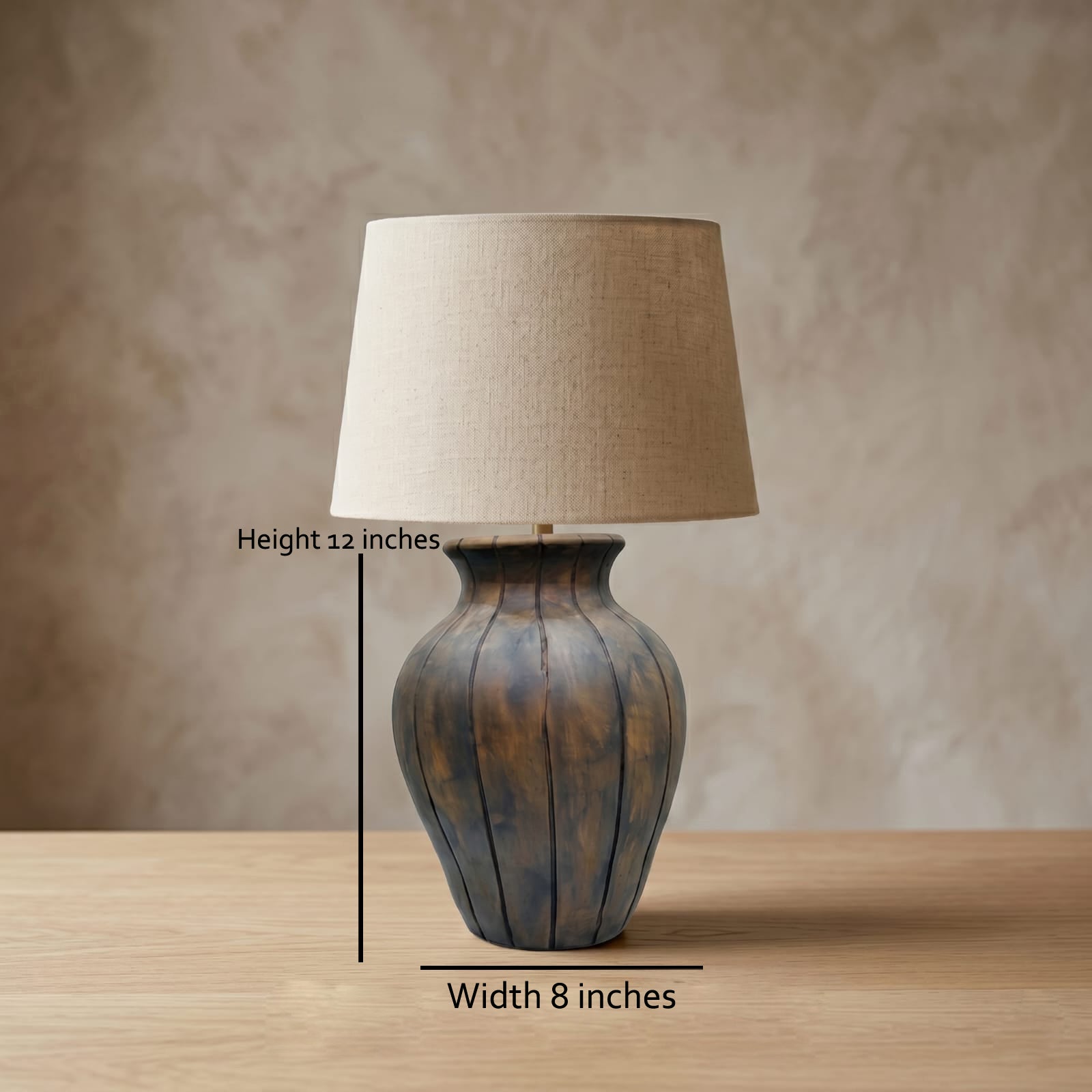 The Obsidian Shore Fluted Table Lamp
