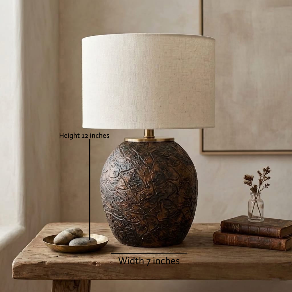 The Elden Textured Bronze Table Lamp