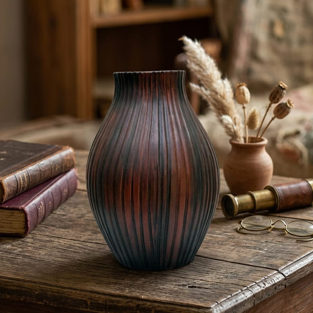 The Marcello Fluted Mahogany Vessel