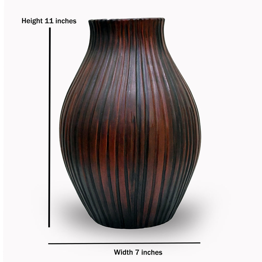 The Marcello Fluted Mahogany Vessel
