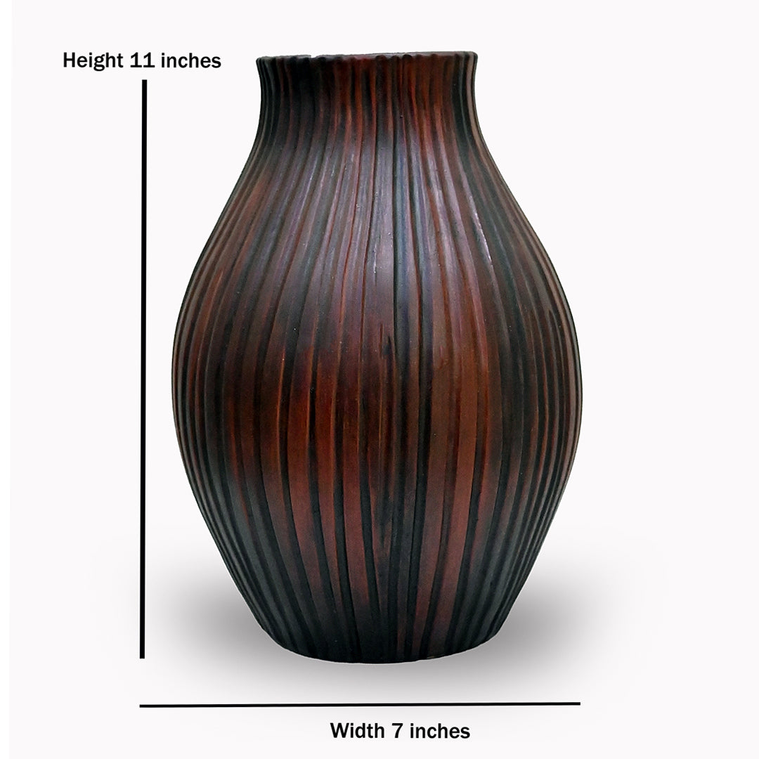 The Marcello Fluted Mahogany Vessel