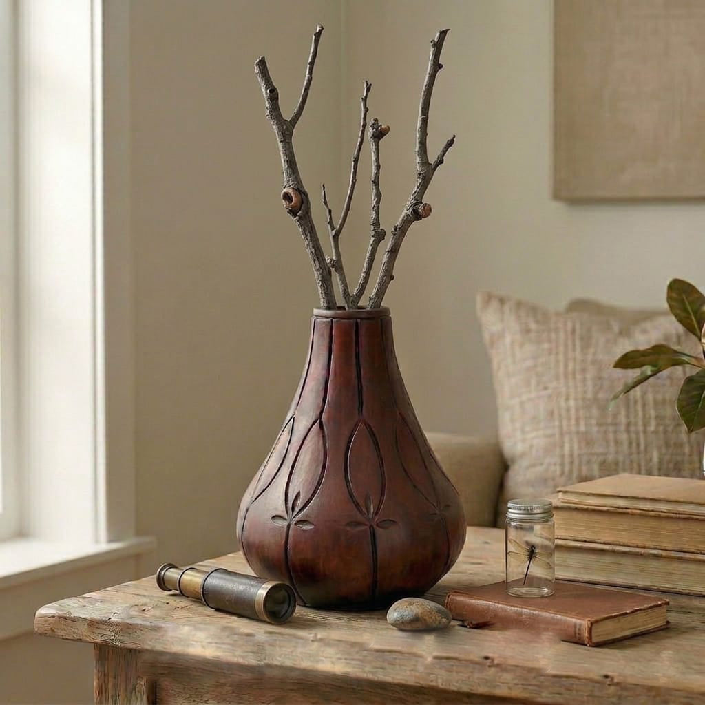 The Laurel Hand-Carved Teardrop Vessel