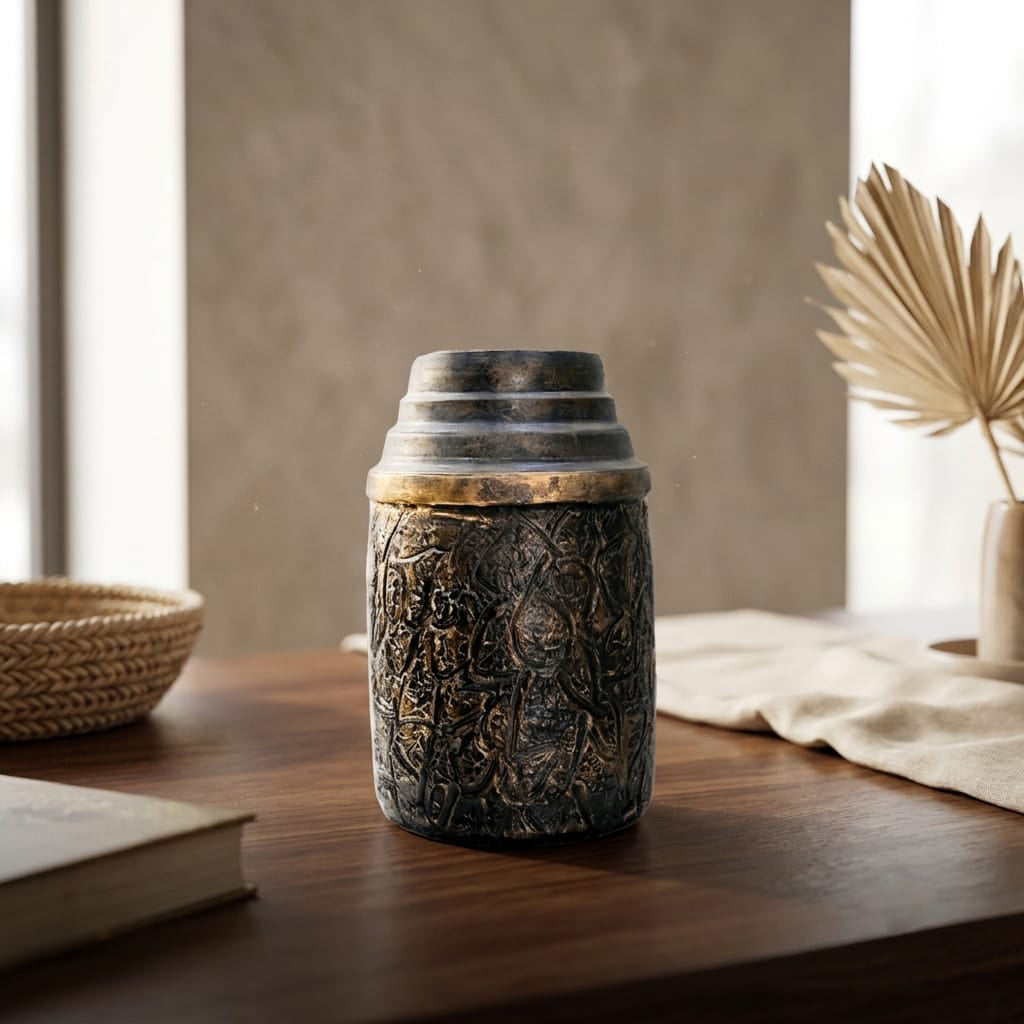 The Obsidian Bronze Textured Urn