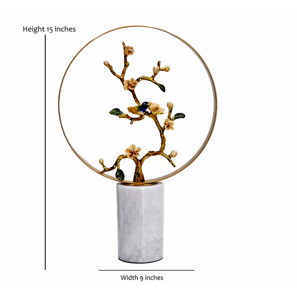 The Golden Blossom Songbird Sculpture