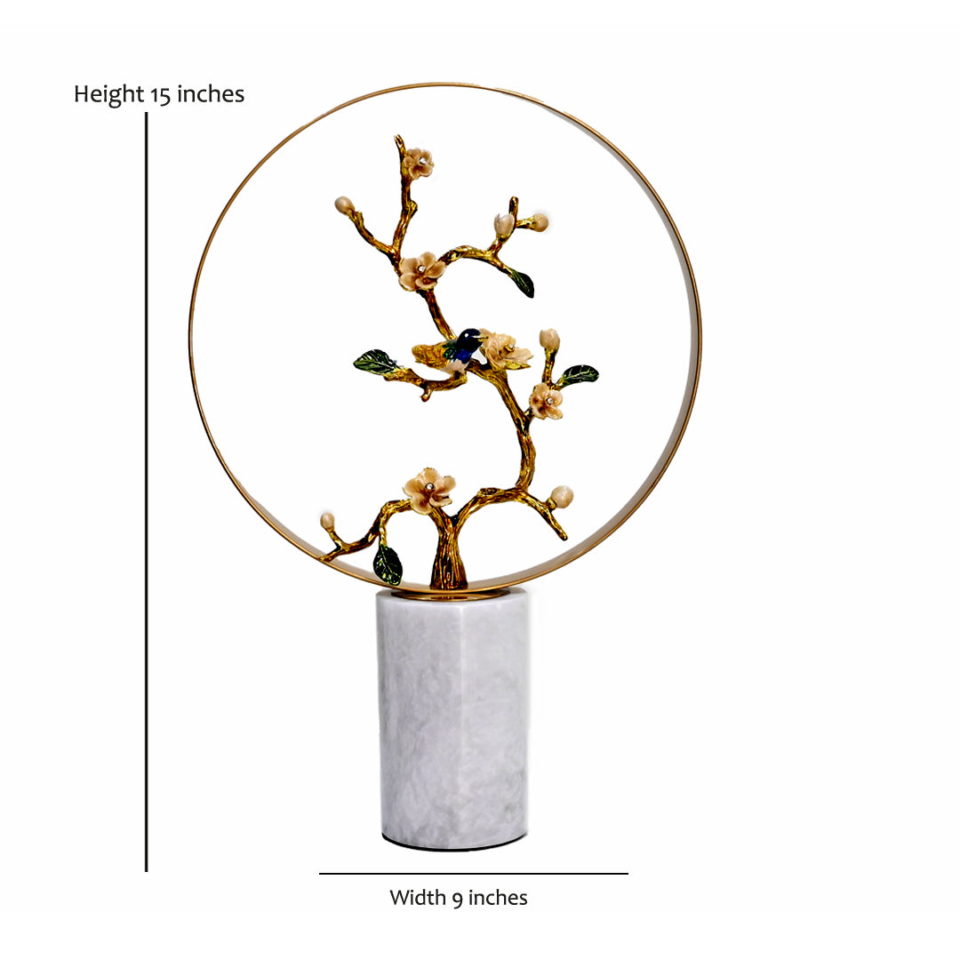 The Golden Blossom Songbird Sculpture