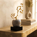 The Gilded Minimalist Apple Sculpture