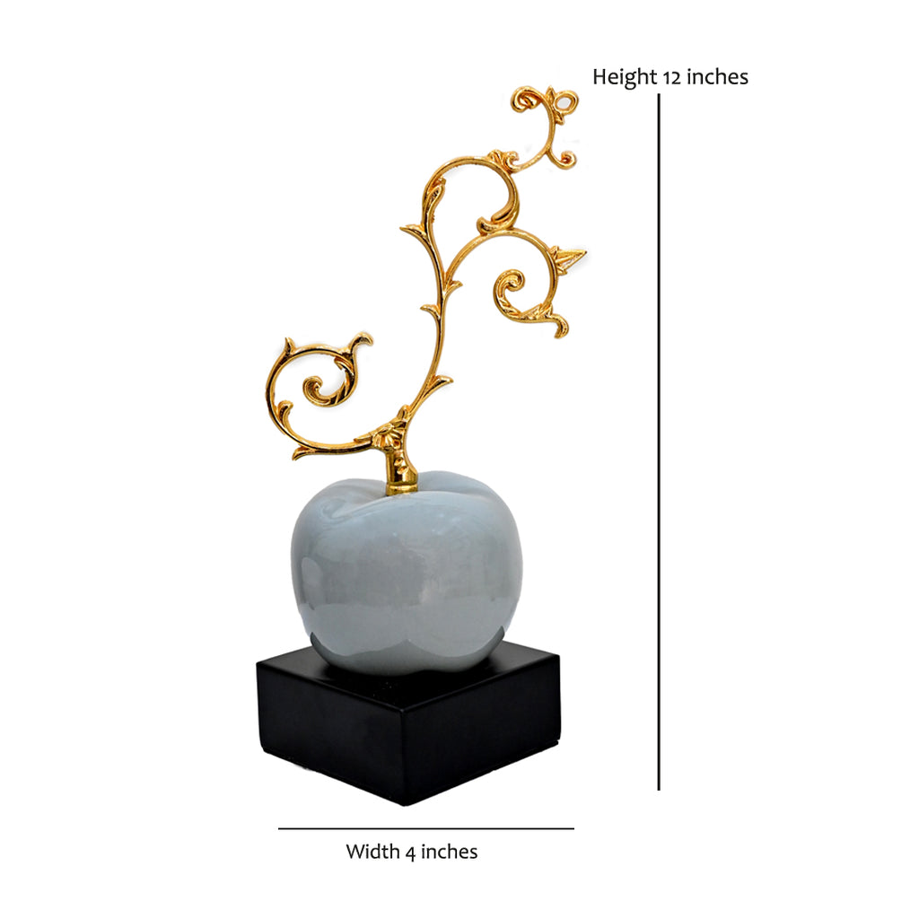 The Gilded Minimalist Apple Sculpture