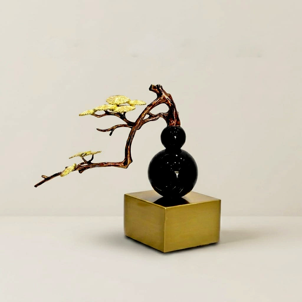 Zen Gourd & Bonsai Statement Piece