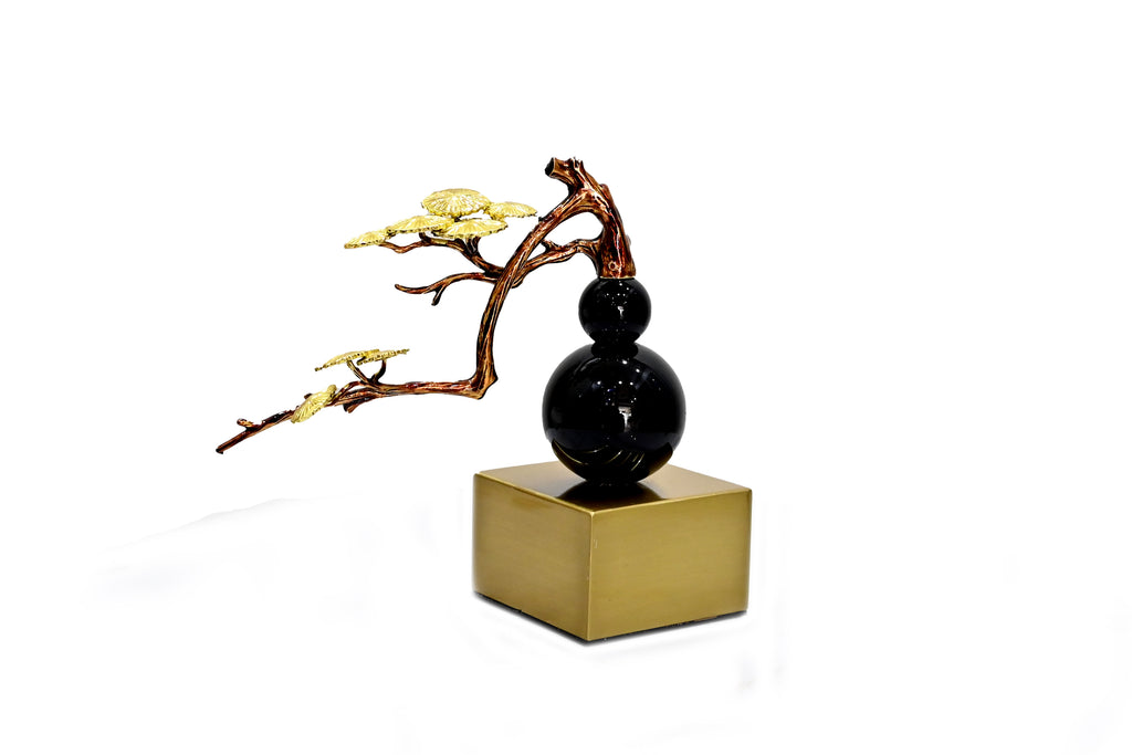 Zen Gourd & Bonsai Statement Piece
