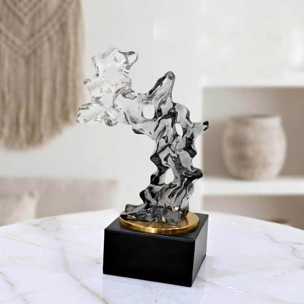 Obsidian Flow Abstract Sculpture