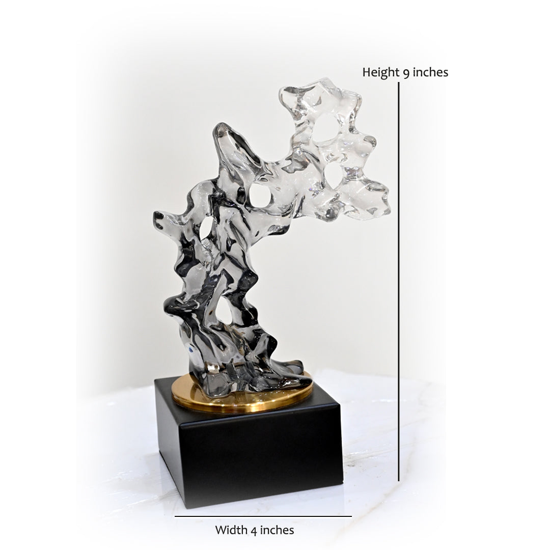 Obsidian Flow Abstract Sculpture