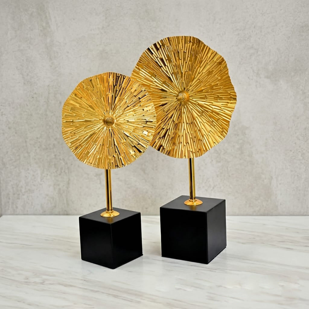 Radiant Sunburst Sculptural Duo