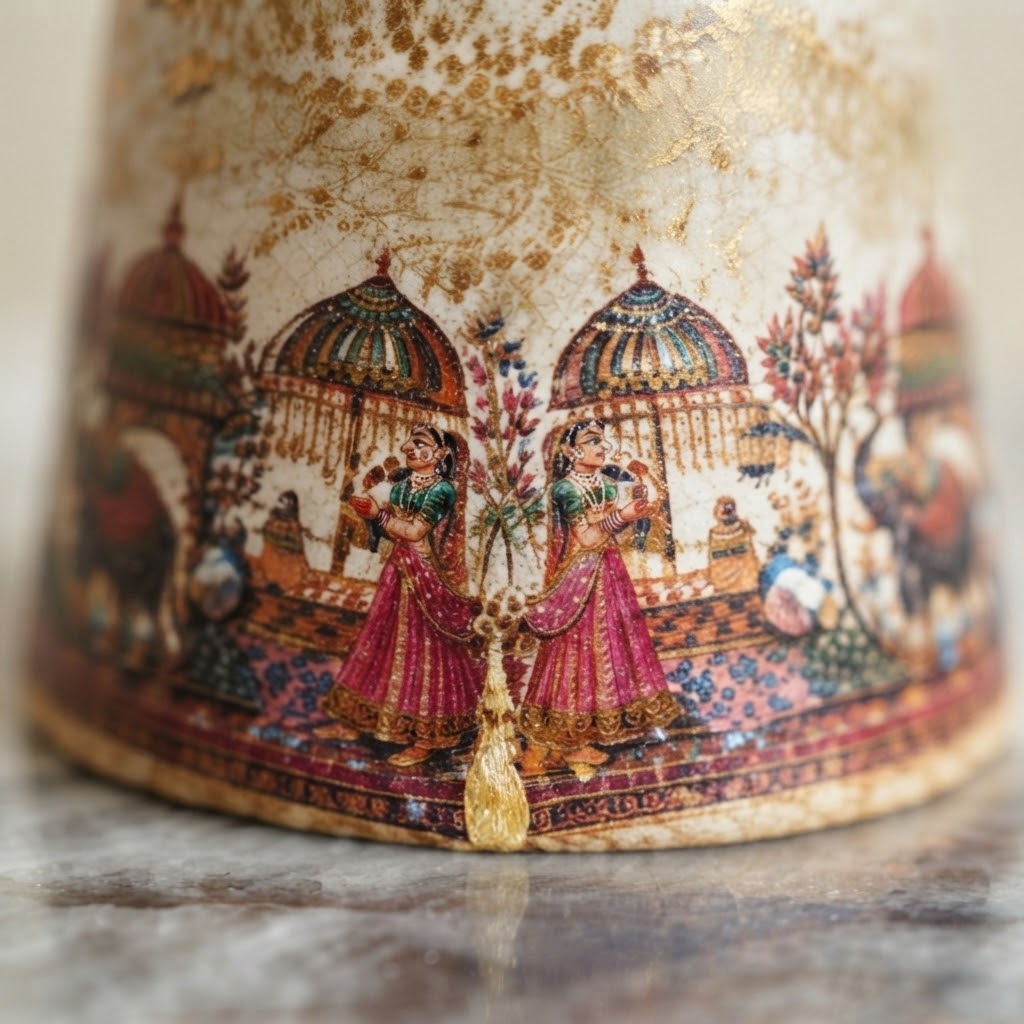 Gilded Antiqued Urn Vase